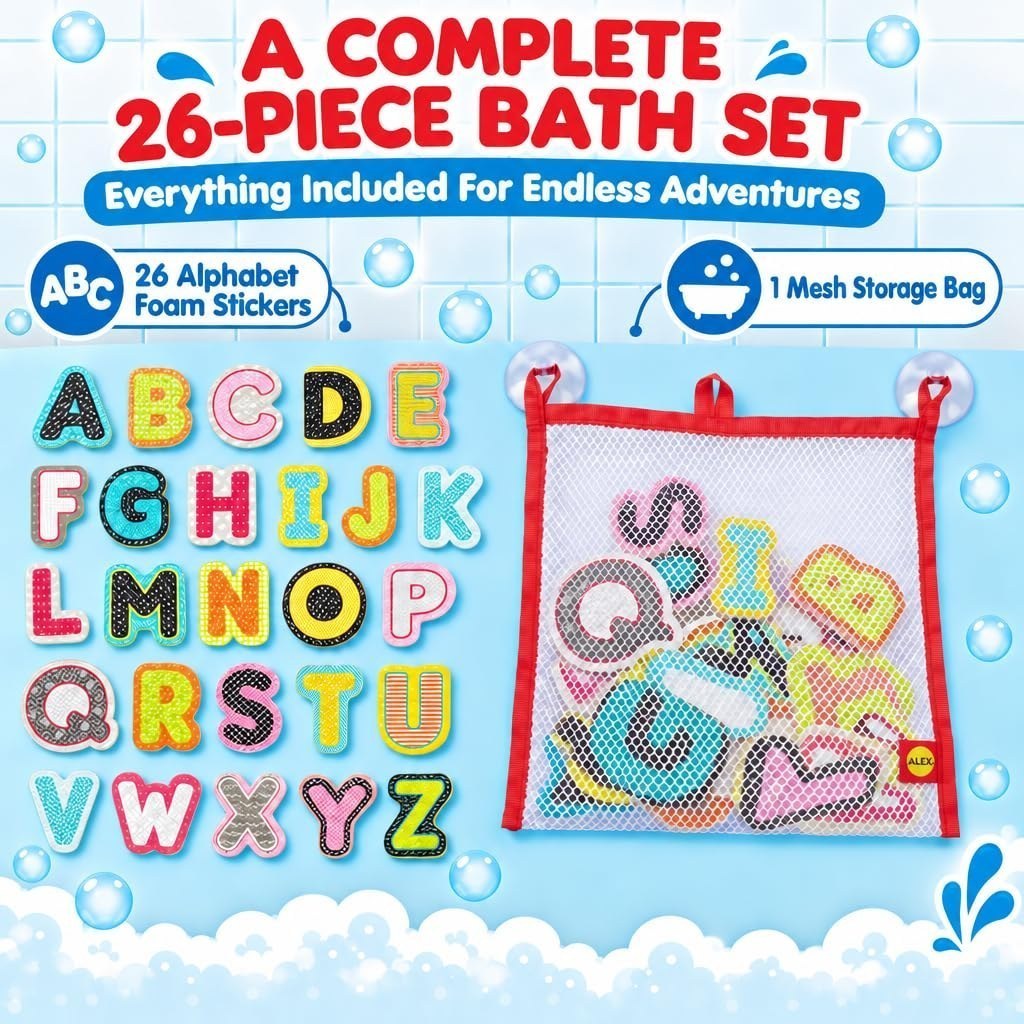 ABC Stickers in the Tub — Foam Bath Letters, Alphabet Bath Toys — view 2