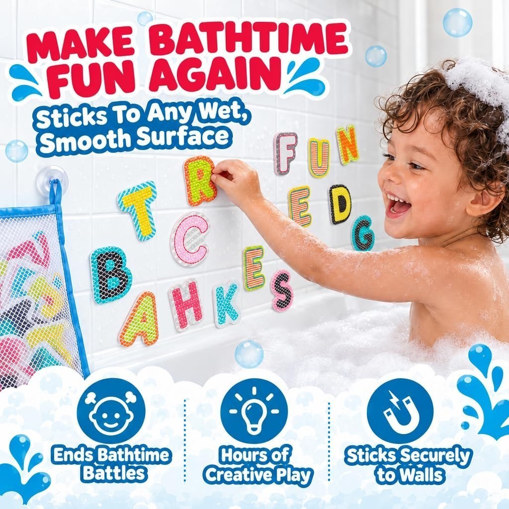 ABC Stickers in the Tub — Foam Bath Letters, Alphabet Bath Toys — view 3