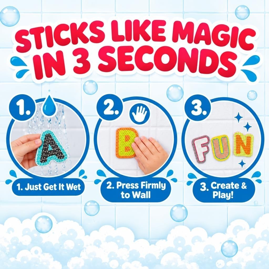 ABC Stickers in the Tub — Foam Bath Letters, Alphabet Bath Toys — view 5