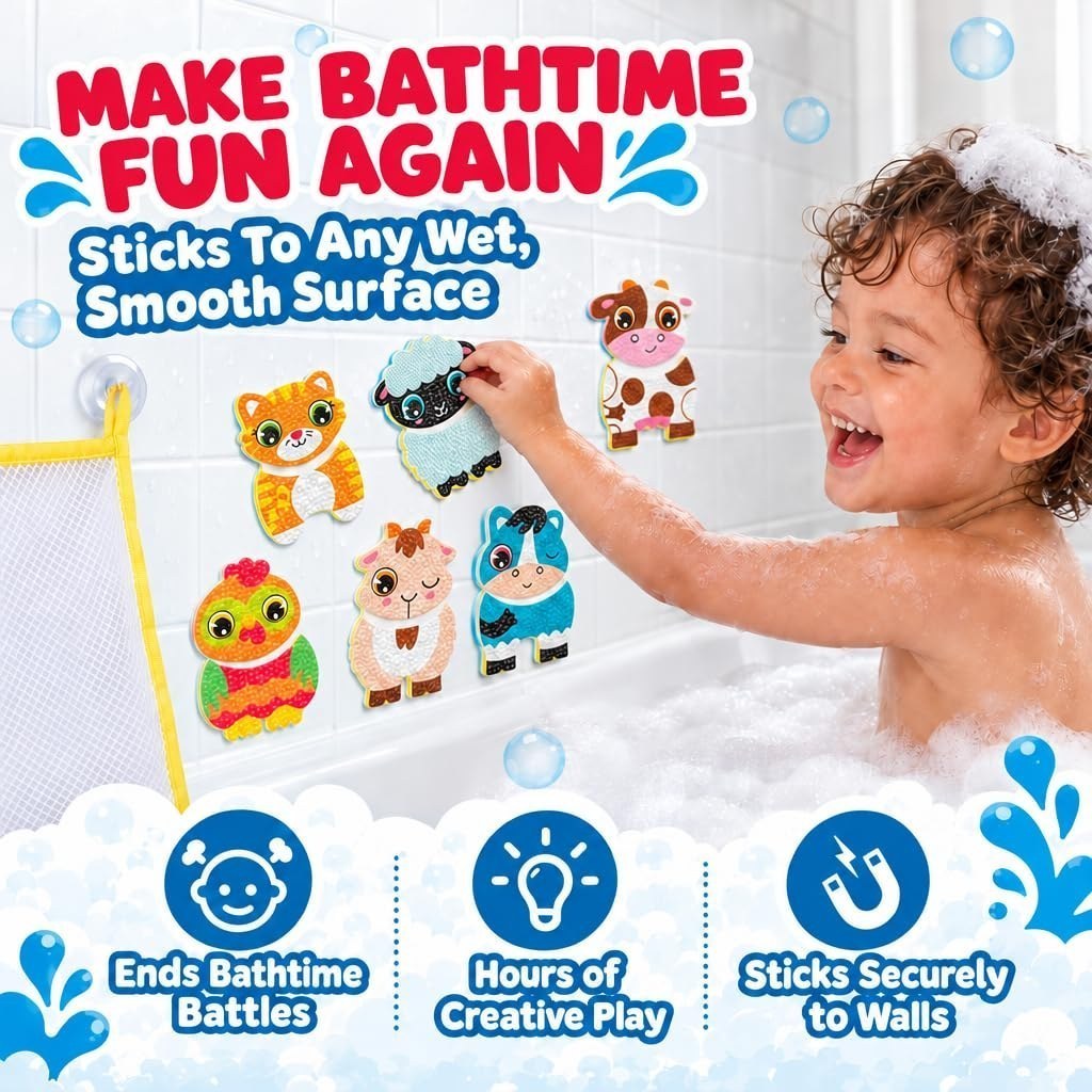 Barnyard Stickers in the Tub — Farm Bath Stickers — view 3