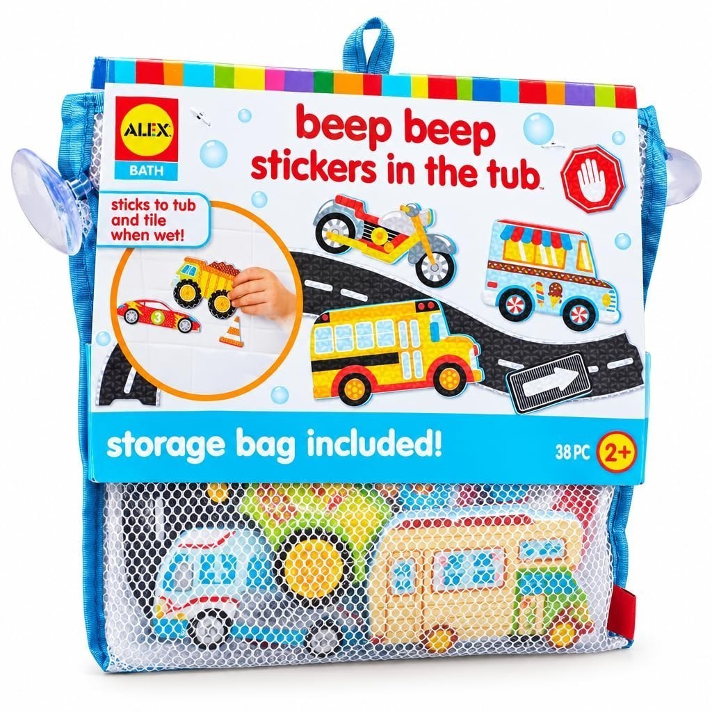 Beep Beep Stickers in the Tub — Bath Stickers for Toddlers — view 1
