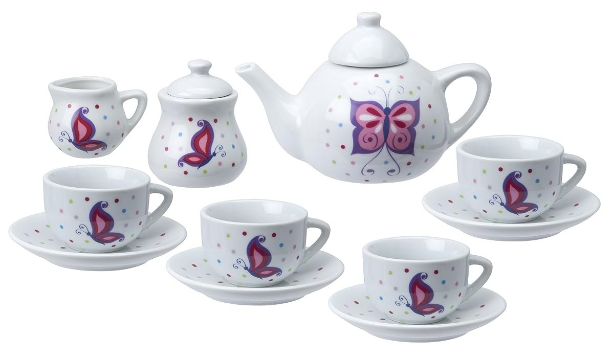 Chasing Butterflies Ceramic Kids Tea Set, 13 Piece — view 3