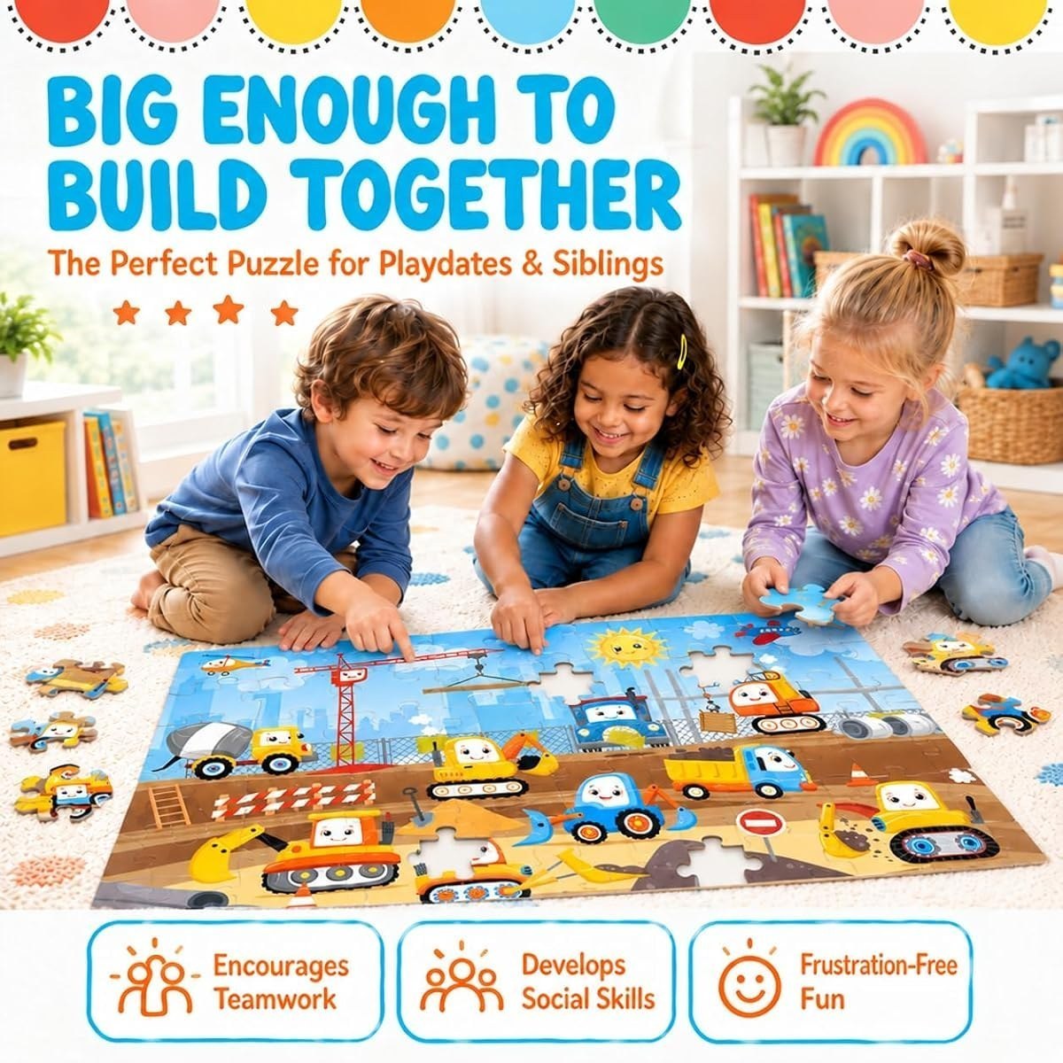 Construction Crew Giant Floor Puzzle — Construction Puzzles — view 2