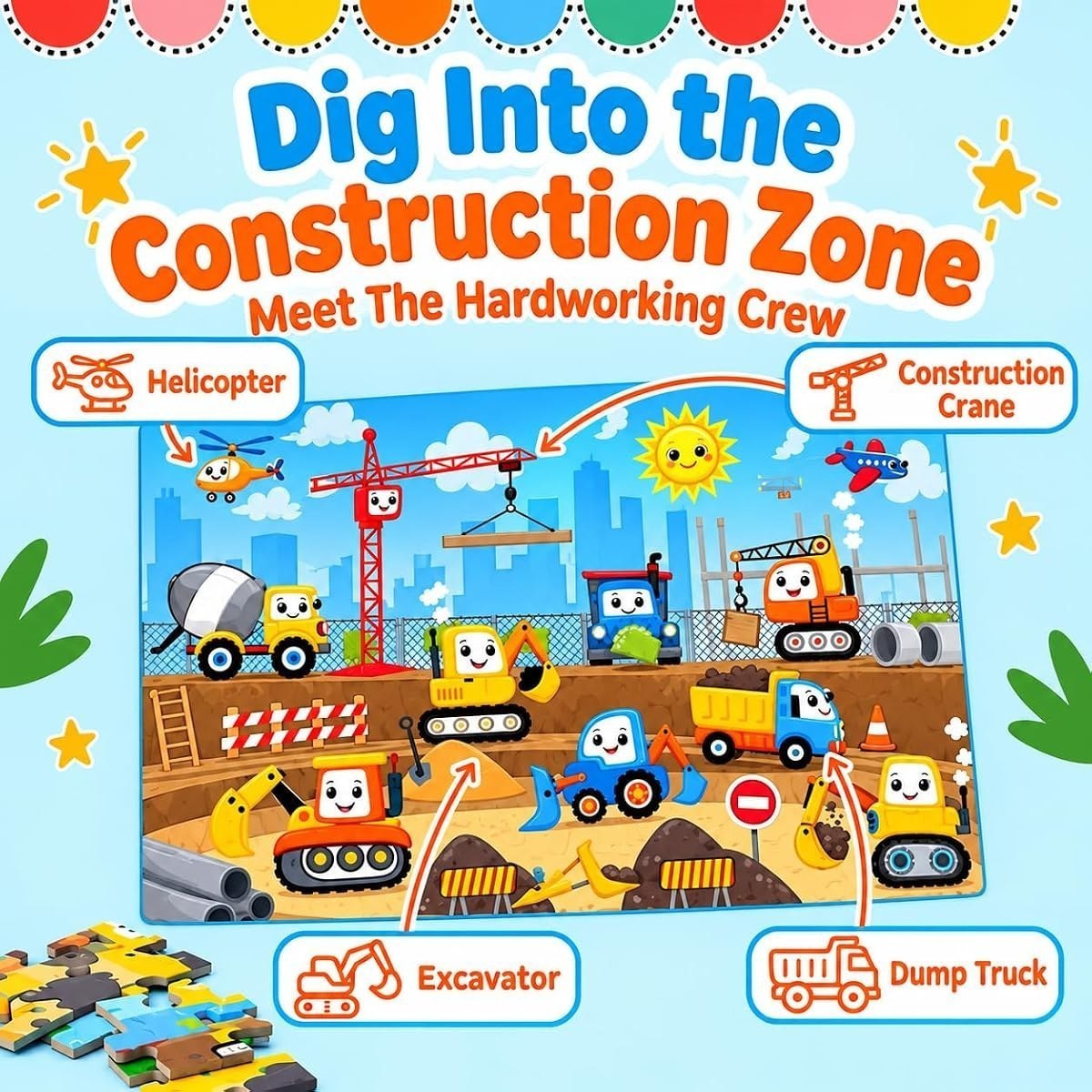Construction Crew Giant Floor Puzzle — Construction Puzzles — view 3