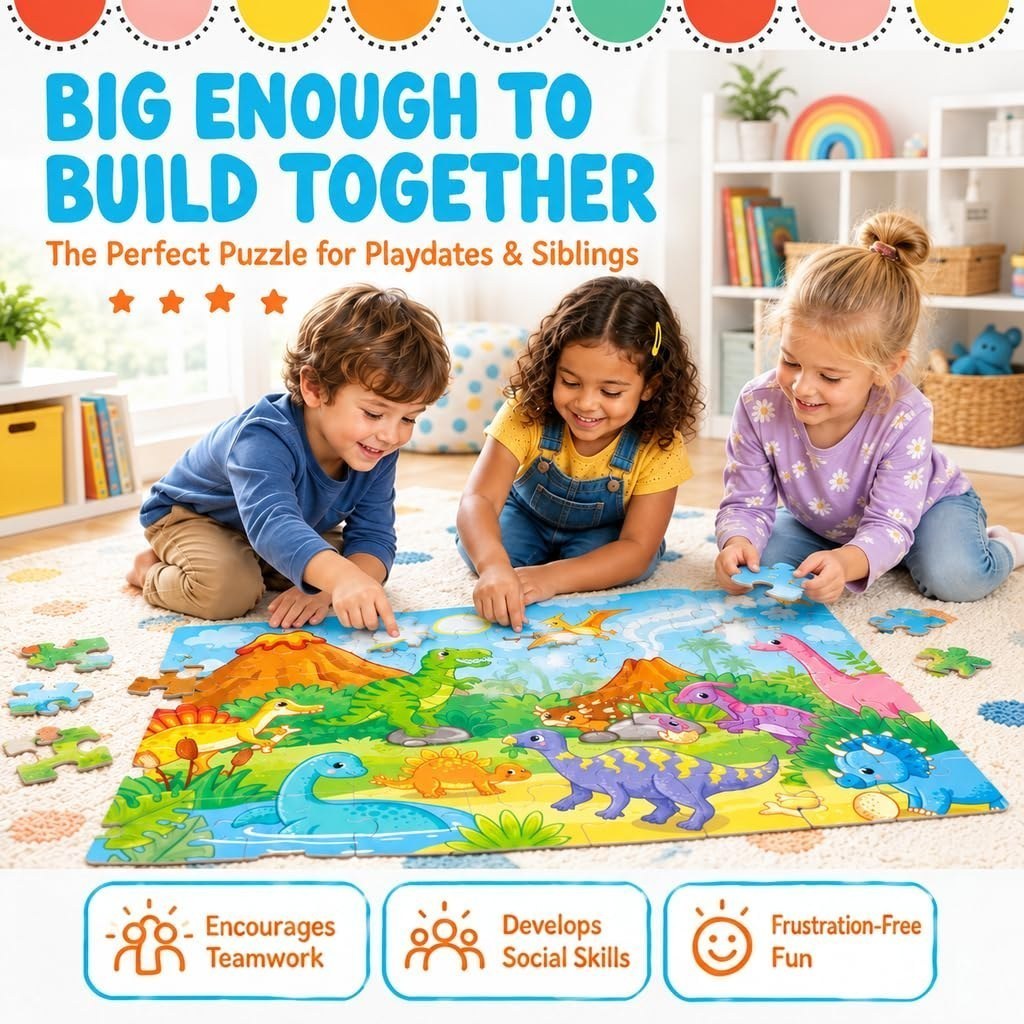 Dino World Giant Floor Puzzle — Dinosaur Floor Puzzle, 48 Pieces — view 2