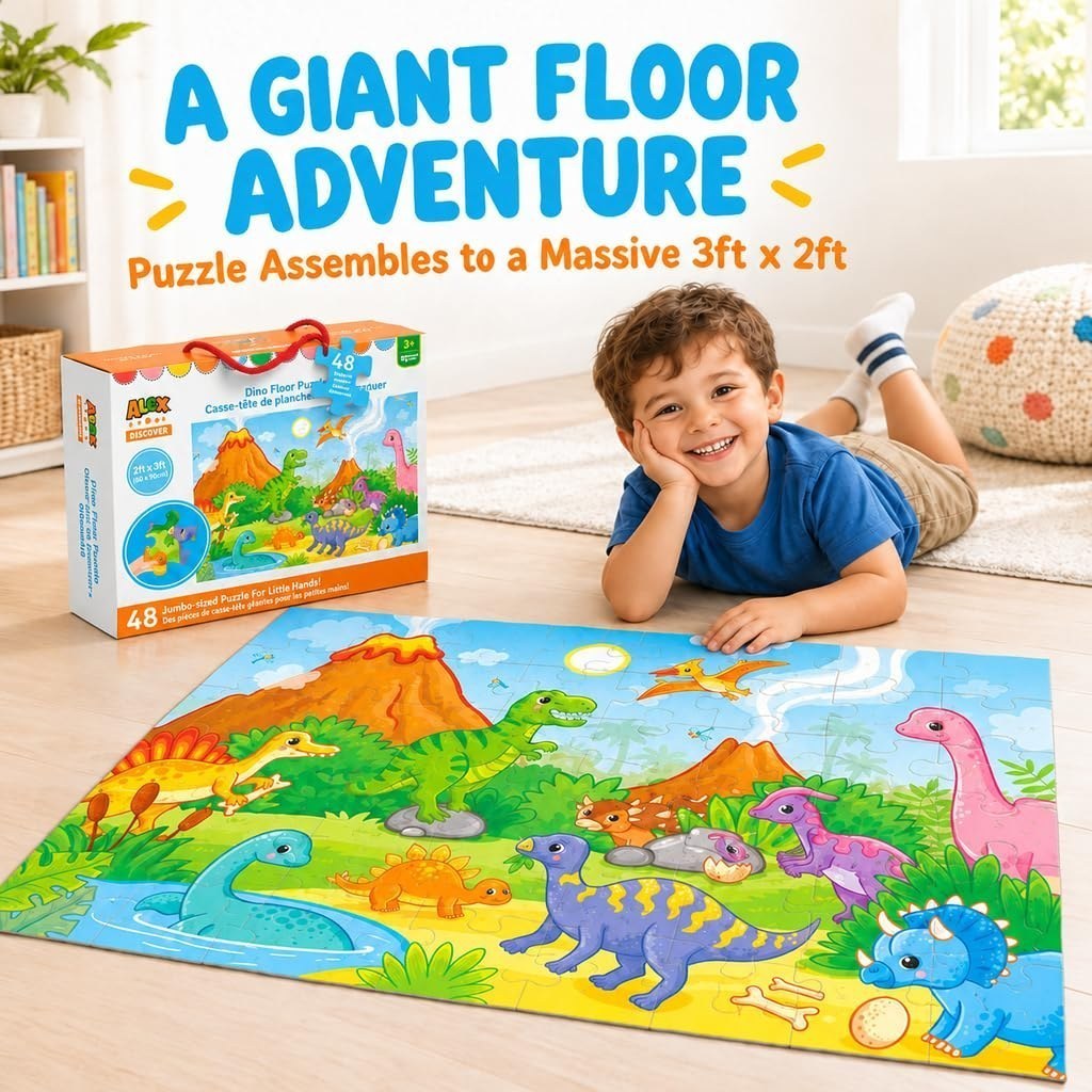 Dino World Giant Floor Puzzle — Dinosaur Floor Puzzle, 48 Pieces — view 4