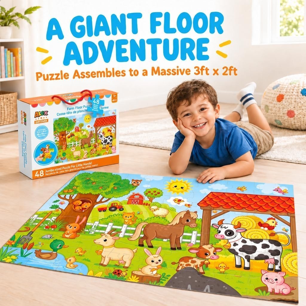 Farm Friends Giant Floor Puzzle — Farm Animal Puzzles, 48 Pieces — view 4