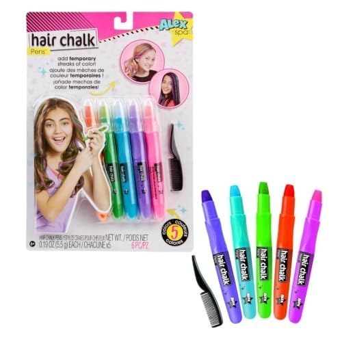 Hair Chalk Pens, 5 Colors Temporary Washable Hair Color