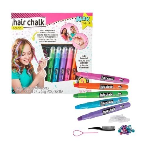 Hair Chalk Salon Kit, Washable Temporary Hair Color Activity Set