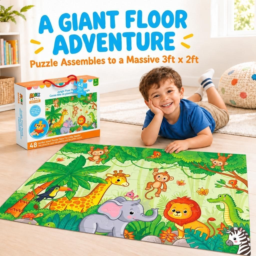 Jungle Safari Giant Floor Puzzle — Animal Puzzles, 48 Pieces — view 4