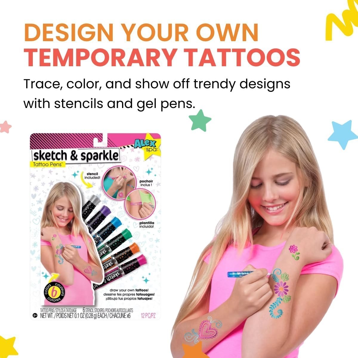 Spa Sketch and Sparkle Tattoo Pens — view 2